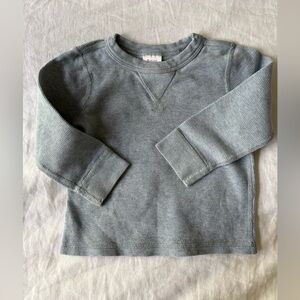Hanna Andersson Blue/Gray Long Sleeve thermal waffle Tee 2T